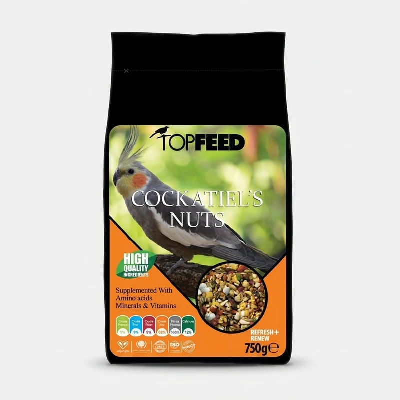 غذای خشک عروس هلندی تاپ فید مدل Cockatiles Nuts وزن 750 گرم