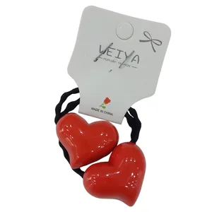 کش مو دخترانه مدل فانتزی طرح قلبی بسته 2 عددی