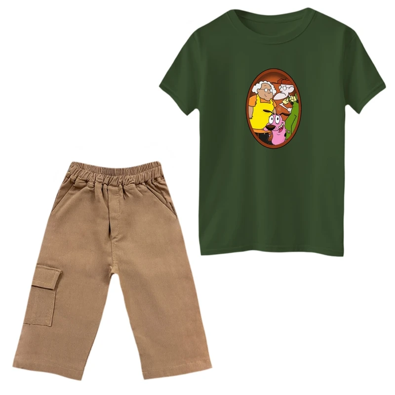 ست تی‌شرت و شلوارک پسرانه مدل سگ بامزه