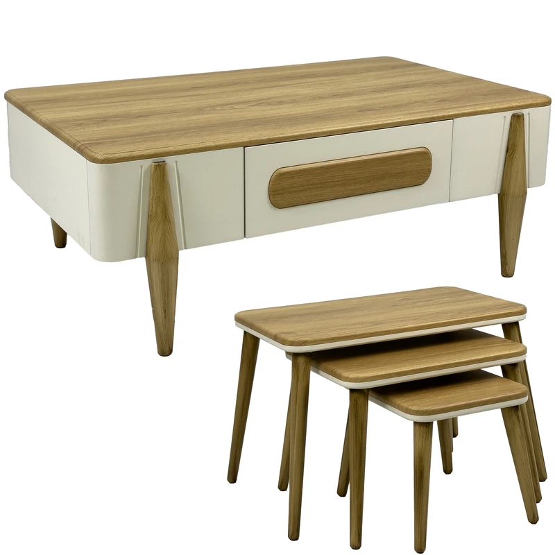 میز پذیرایی مستطیل میز مارکت مدل A612 مجموعه ۴ عددی