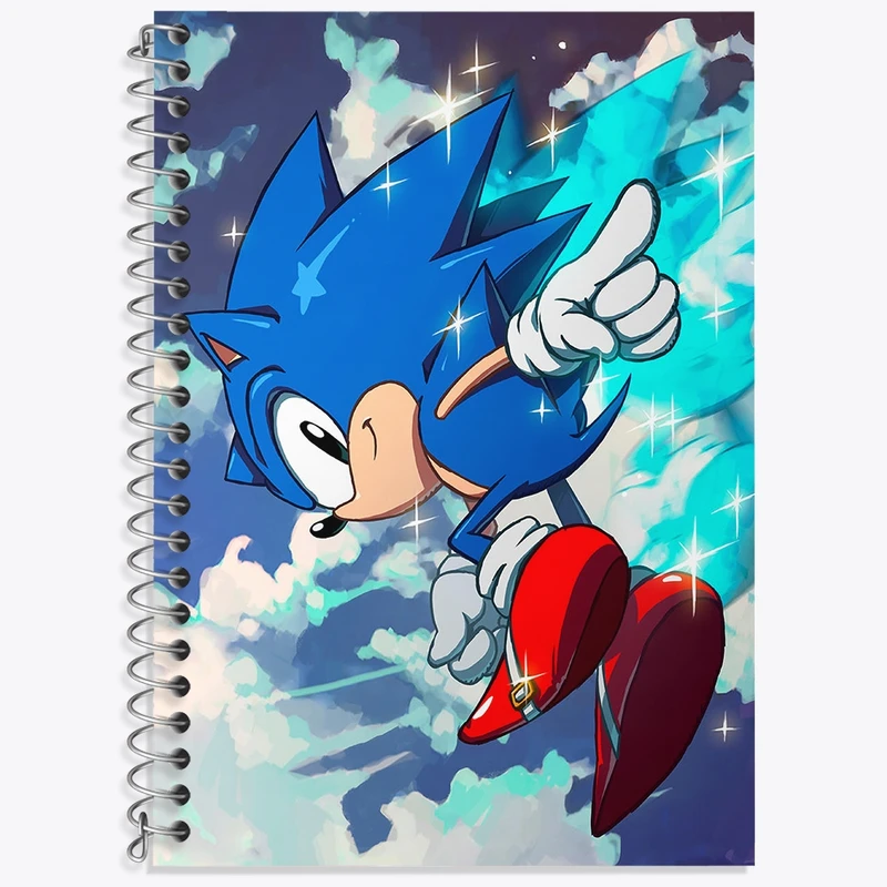 دفتر زبان 50 برگ خندالو مدل سه خط طرح سونیک (Sonic) کد 37033