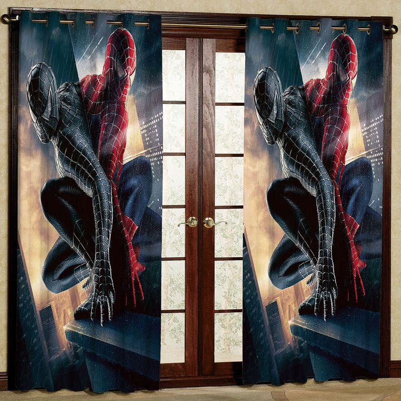 پرده مدل مرد عنکبوتی هازان پانچی کد 2002 سایز 140x200 سانتی متر