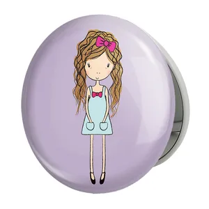 آینه جیبی خندالو طرح دخترونه مدل تاشو کد 6023 