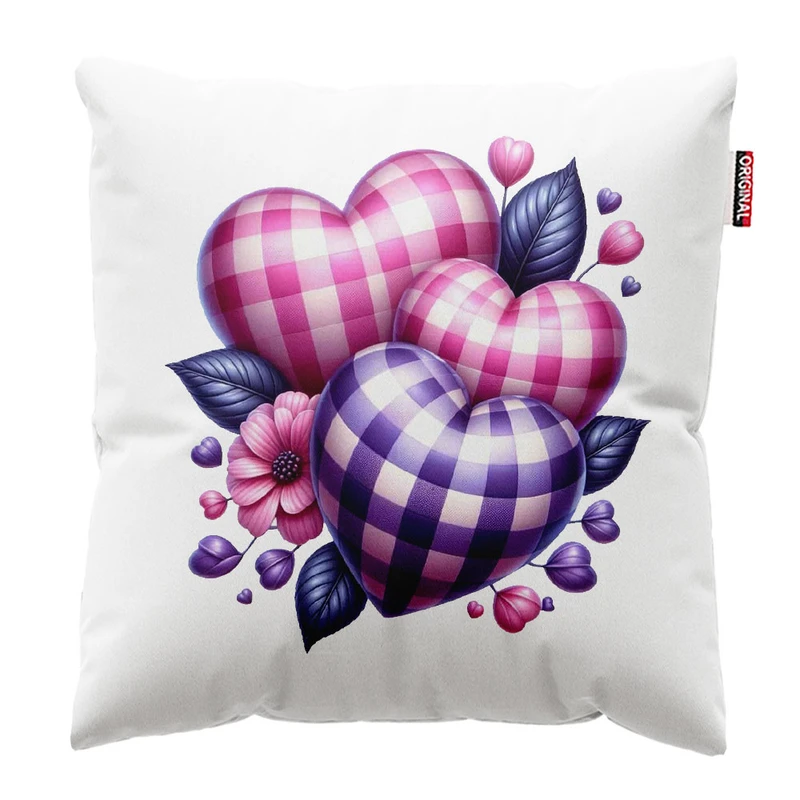 کوسن پاد آفرین طرح قلب کد 2923 سایز 30*30 سانتی متر