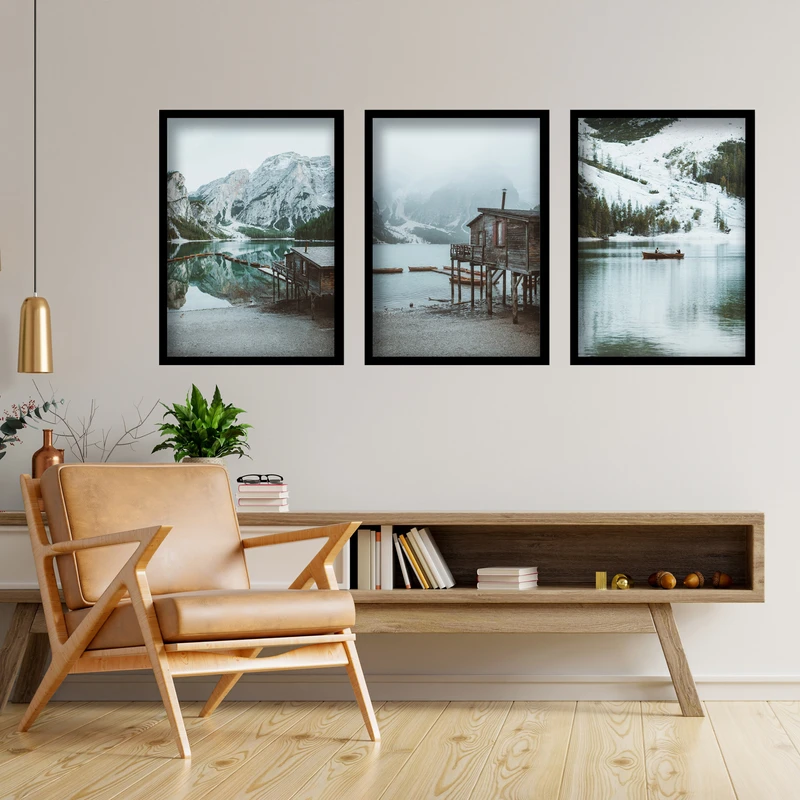 تابلو مدل طبیعت و دریاچه کد LA-G3011 مجموعه 3 عددی