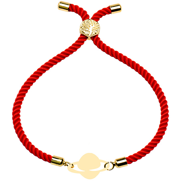 دستبند طلا 18 عیار دخترانه کرابو طرح زحل مدل Krd1803