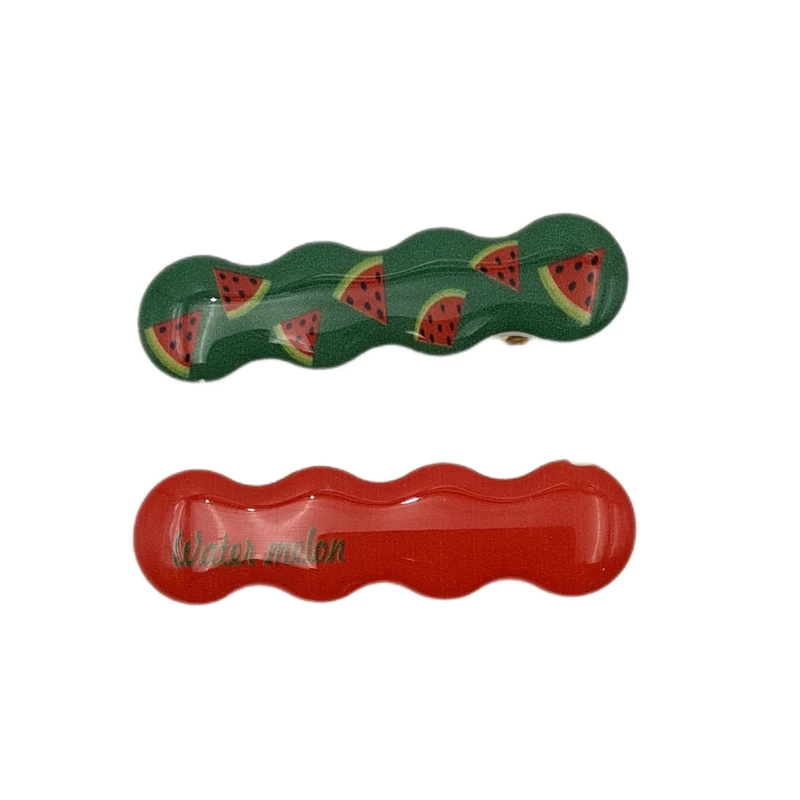 گیره مو دخترانه مدل هندوانه موج دار بسته 2 عددی