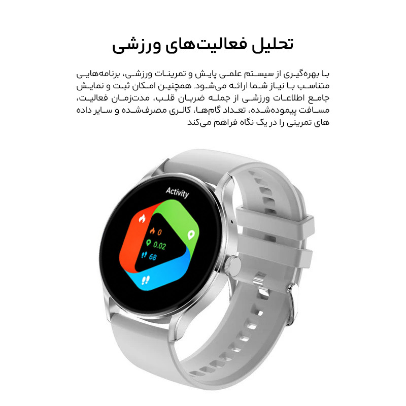 ساعت هوشمند 1.48 اینچی مدل SX55 با بند سیلیکونی