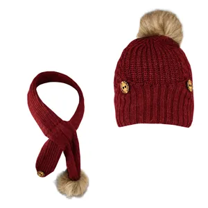 ست کلاه و شال گردن بافتنی بچگانه مدل FAFHION_2021