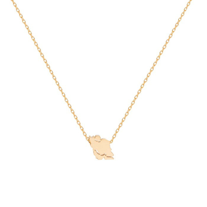 گردنبند طلا 18 عیار زنانه طلای کامک مدل نقشه ایران