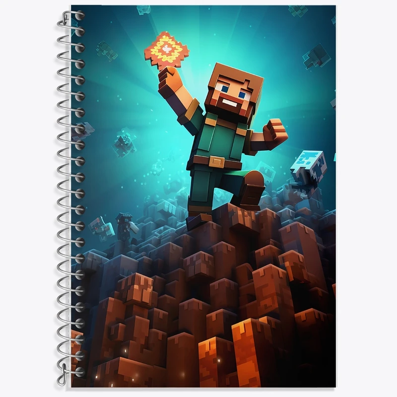 دفتر زبان 50 برگ خندالو مدل سه خط طرح ماینکرافت (Minecraft) کد F2170