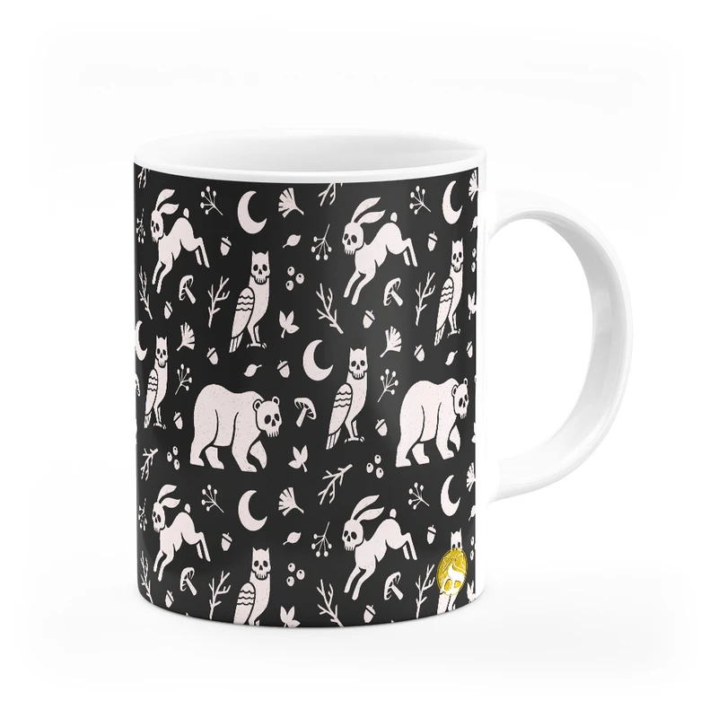 ماگ هومرو طرح گل و برگ فانتزی جغد مدل MG8834