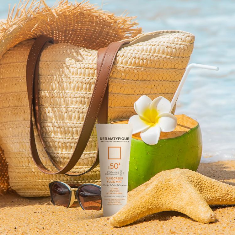 فلوئید ضدآفتاب بی‌رنگ درماتیپیک SPF50 مدل Fluid mat، مناسب پوست‌های چرب و مختلط، حجم 40 میلی‌لیتر -  - 8