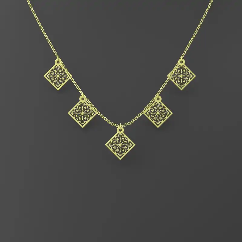 گردنبند طلا 18 عیار زنانه مدوپد مدل اسلیمی کد RNA10361