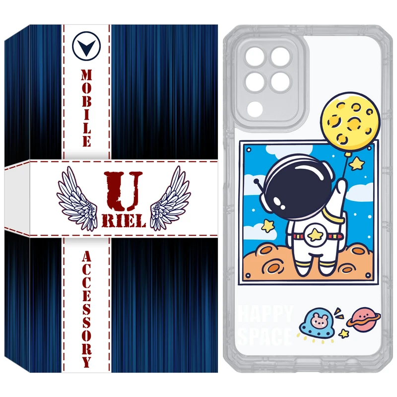 کاور یوریل مدل Clear کد 7 طرح فضانورد مناسب برای گوشی موبایل سامسونگ Galaxy A22 4G / M32 / M22