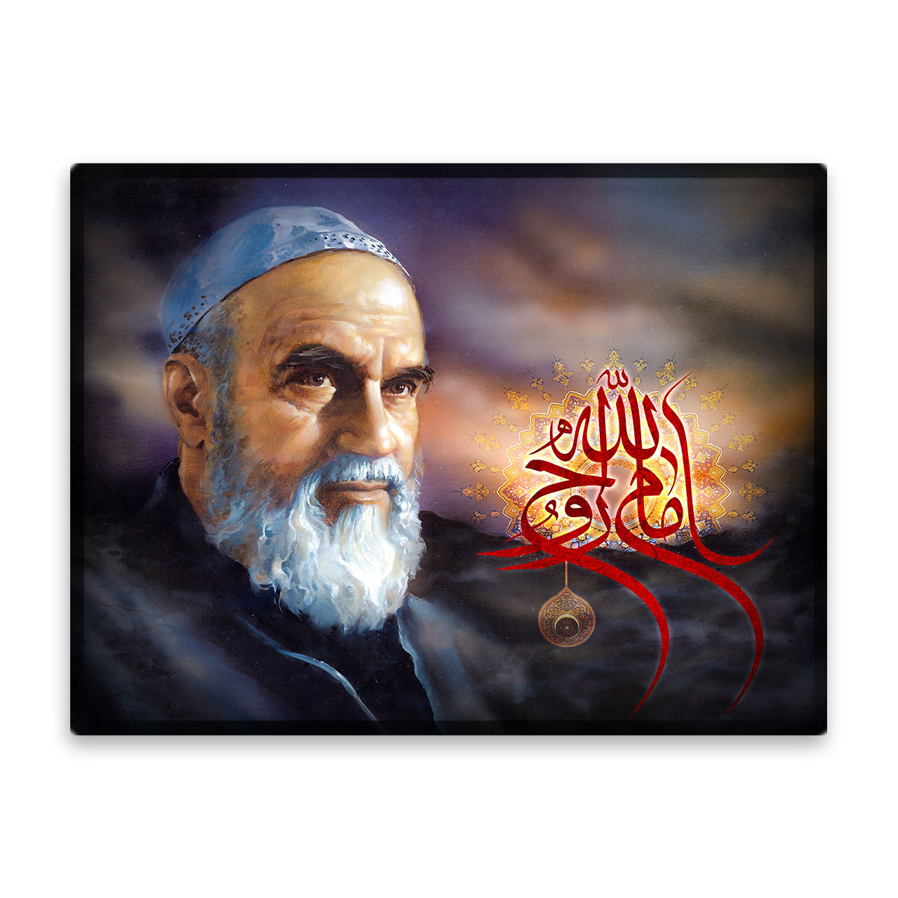 کاشی اطلس آبی طرح امام روح الله امام خمینی  مدل T5266