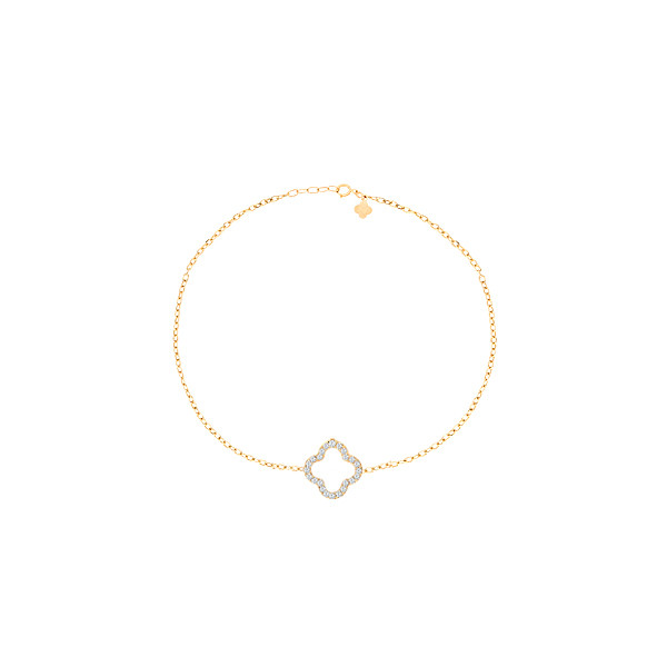 دستبند طلا 18 عیار زنانه ماوی گالری مدل ونکلیف نگینی