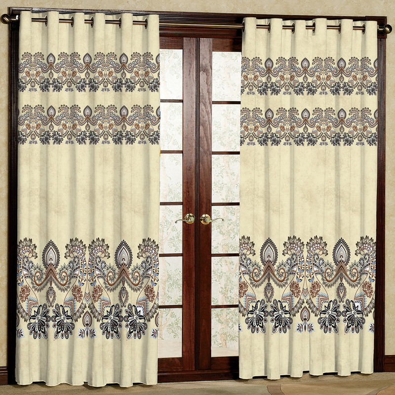 پرده مدل گل هازان پانچی کد D 108 سایز 140x200 سانتی متر