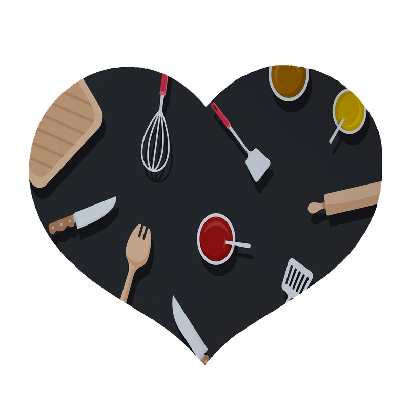  پادری طرح ابزار آشپزی کد 8464 سایز 90 × 90 سانتی‌متر