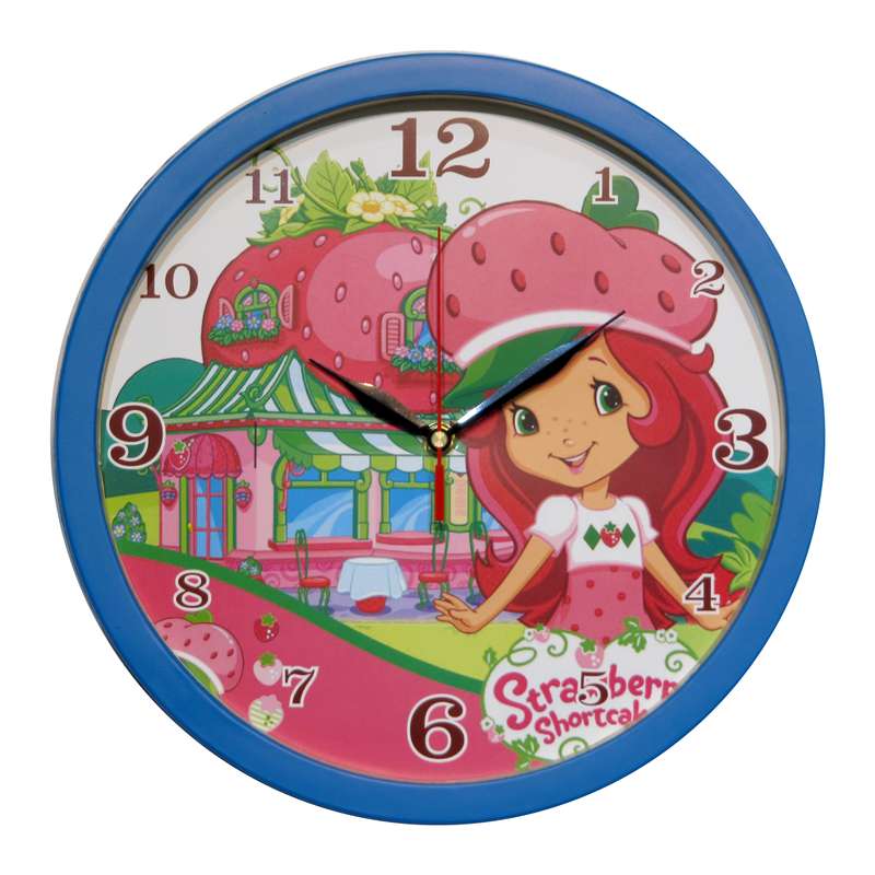 ساعت دیواری کودک مدل دختر توت فرنگی کد 307-BL