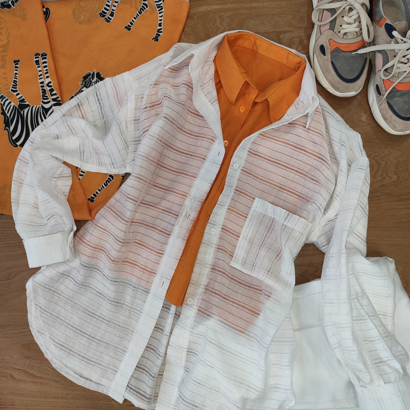 شومیز آستین بلند زنانه مدل رز رنگ سفید