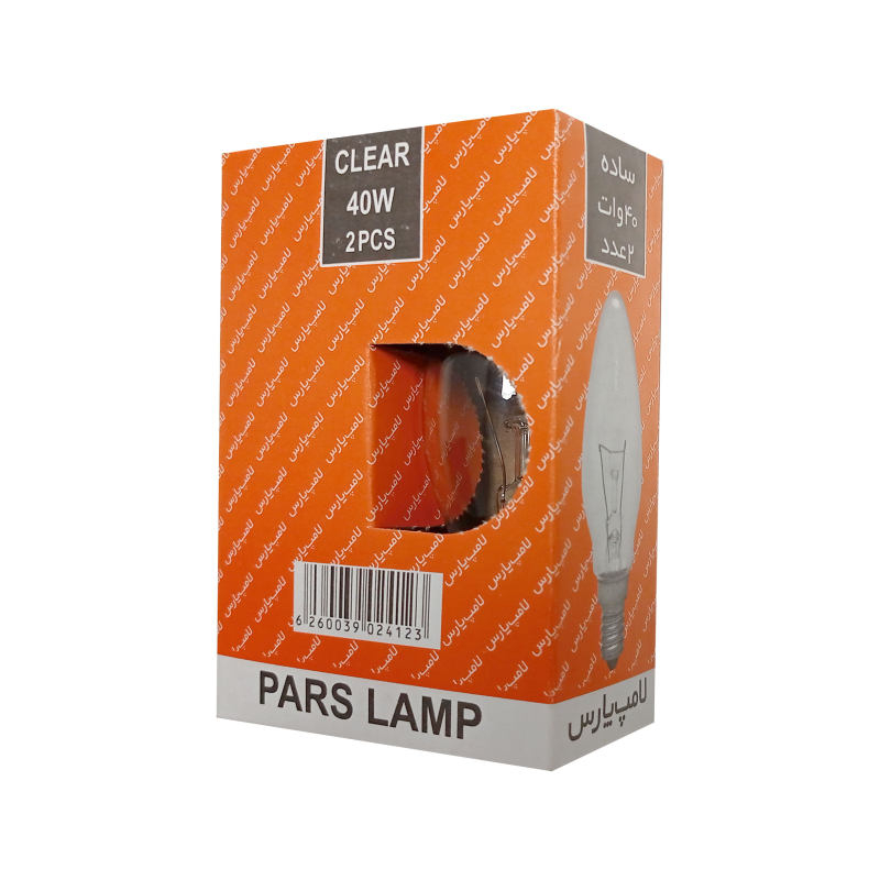 لامپ 40 وات پارس شهاب مدل لوستری پایه E14 بسته 12 عددی