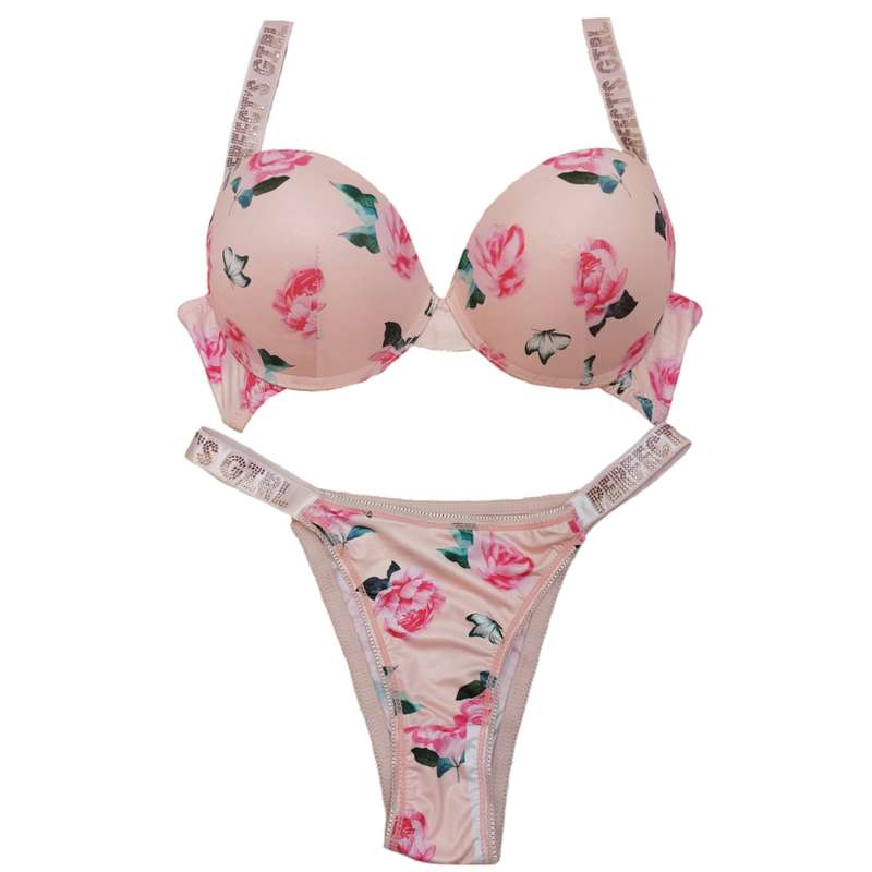 ست شورت و سوتین  زنانه مدل نگین دارFlower01