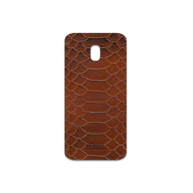 برچسب پوششی ماهوت مدل Brown-Snake-Leather مناسب برای گوشی موبایل سامسونگ Galaxy J3 2017