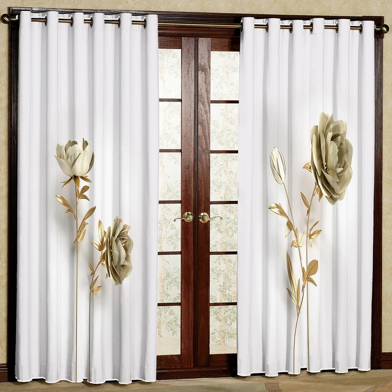 پرده مدل گل هازان پانچی کد 1359 سایز 140x200 سانتی متر