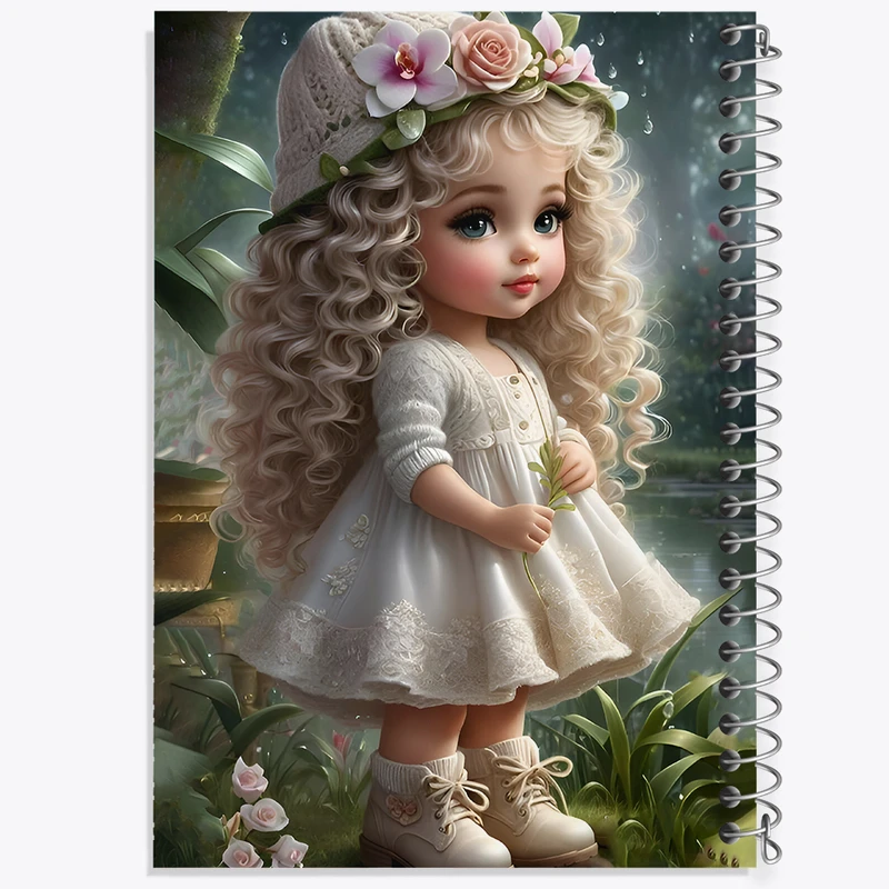 دفتر شطرنجی 50 برگ خندالو طرح دخترانه کیوت کد F6768