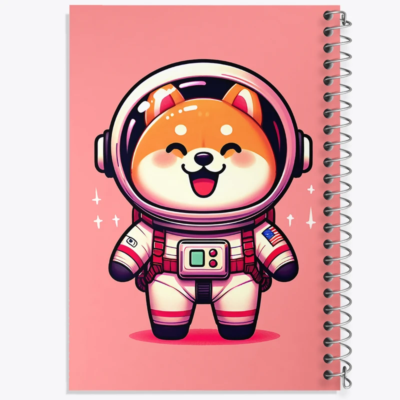 دفتر ژورنال نویسی 50 برگ خندالو مدل نقطه ای طرح سگ فضانورد کد N5978