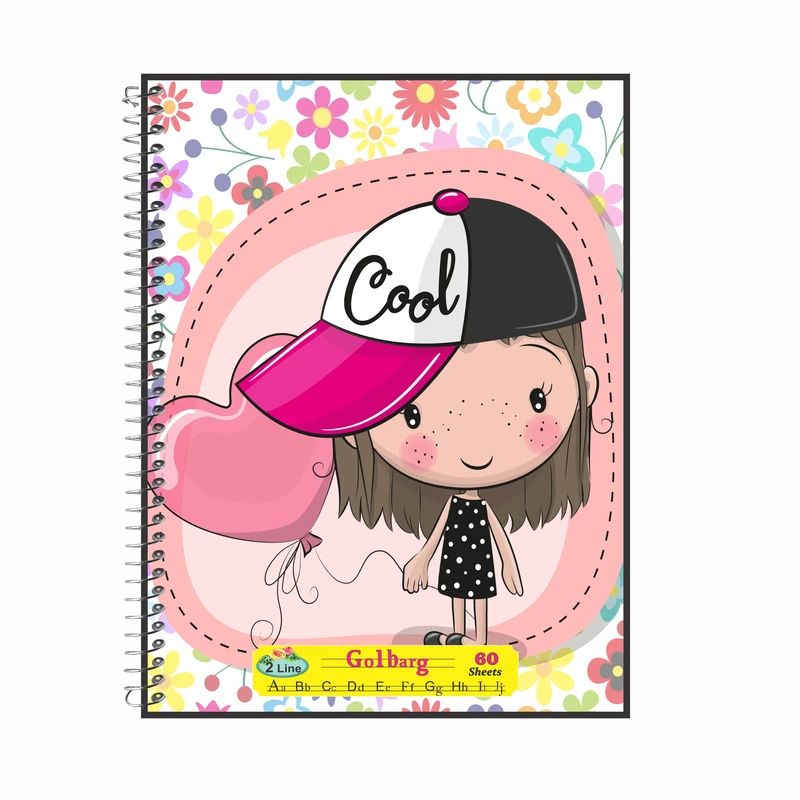 دفتر زبان 60 برگ گلبرگ طرح دخترانه کد 60674