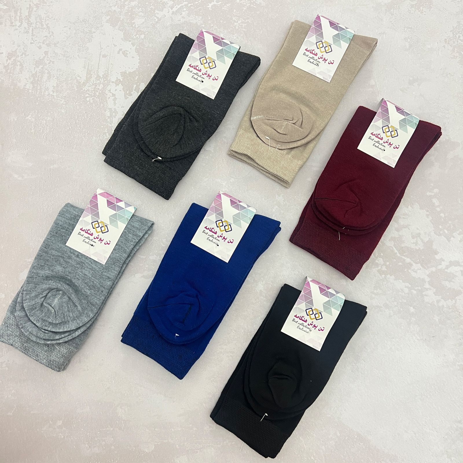 جوراب ساق بلند مردانه تن پوش هنگامه مدل ساده بسته 6 عددی -  - 2