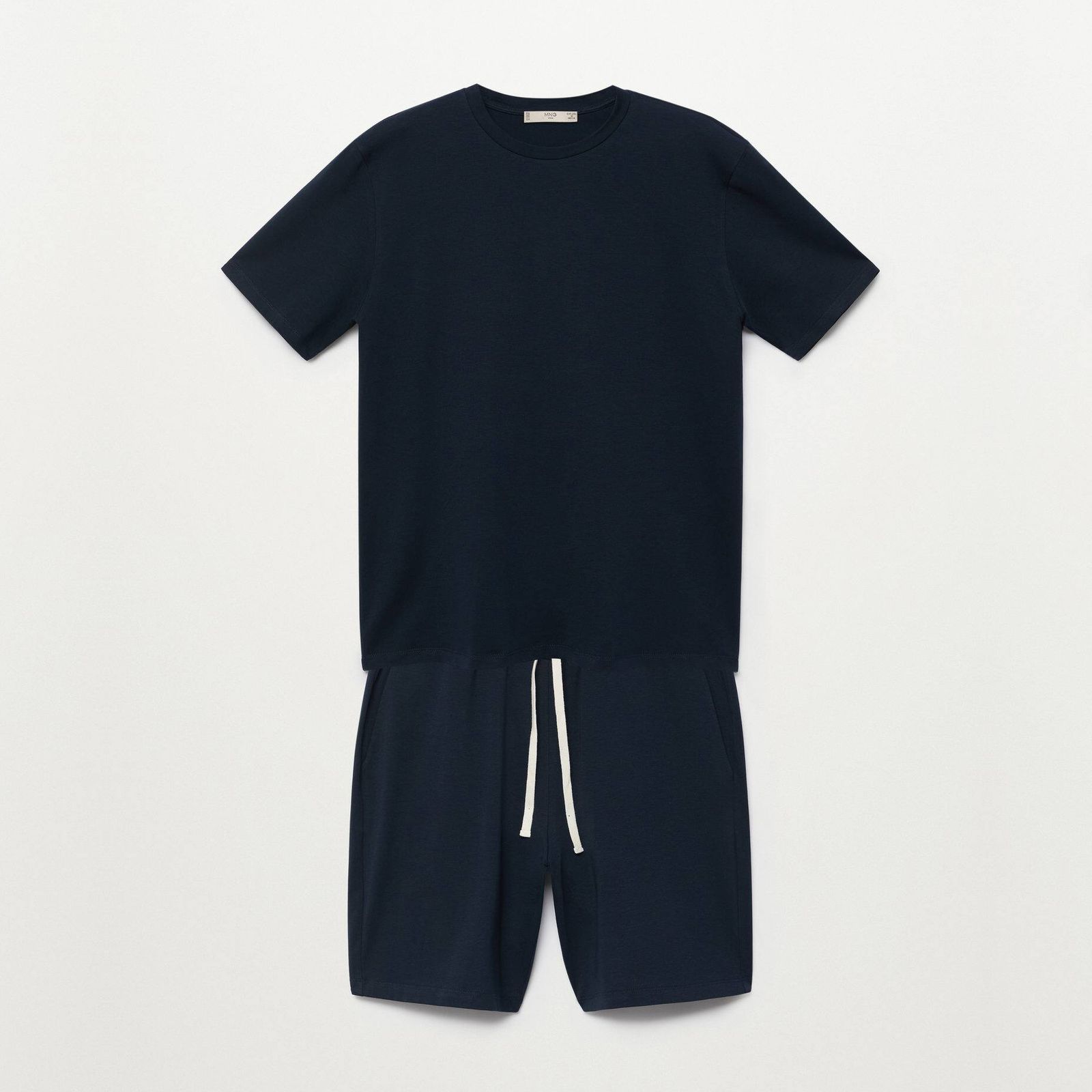 ست تی شرت و شلوارک مردانه مانگو مدل DN089BEG -  - 2