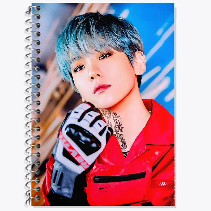 دفتر زبان 50 برگ خندالو مدل سه خط طرح بکهیون گروه اکسو EXO کد 13613