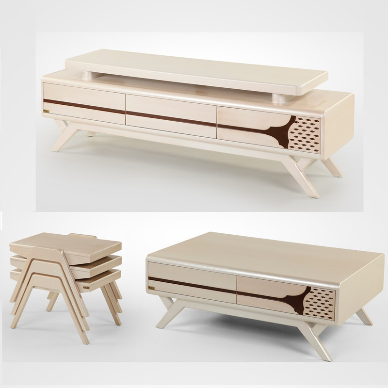 میز پذیرایی ررویال.سی.او مدل 41 مجموعه 4 عددی به همراه میز تلویزیون