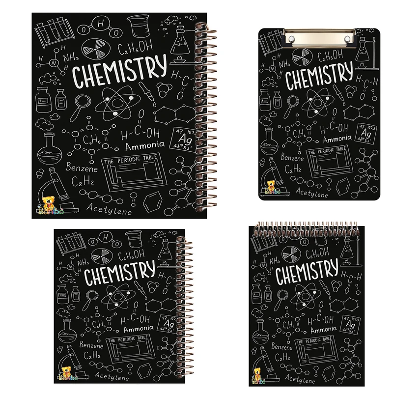 دفتر 100 برگ بانیبو مدل شیمی کد  2753به همراه تخته شاسی بسته 4 عددی