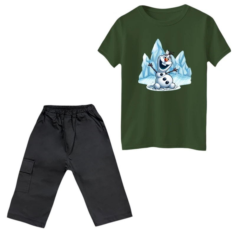 ست تی‌شرت و شلوارک پسرانه مدل فروزن کد 1