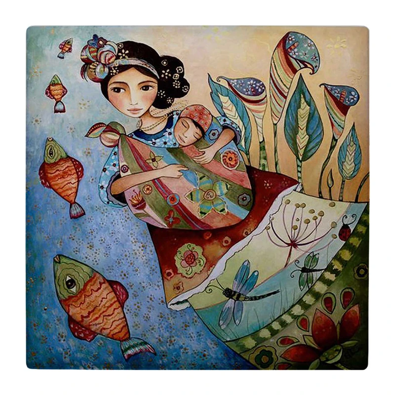  زیر لیوانی  طرح مادر و کودک و ساحل دریا کد    4862808_3836