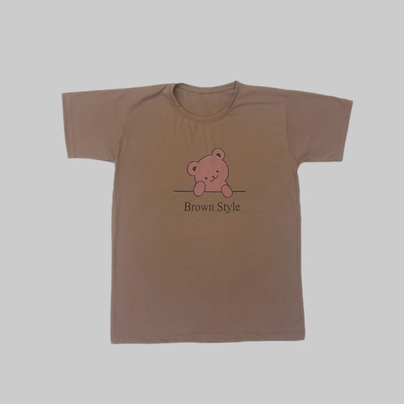 تی شرت آستین کوتاه زنانه مدل خرس خندان