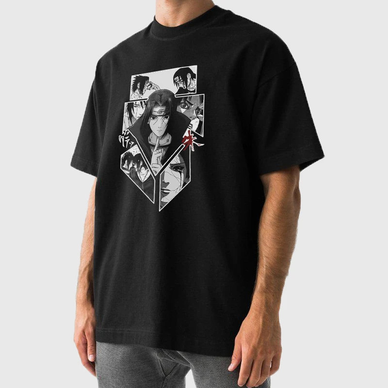 تی شرت آستین کوتاه مردانه مدل ایتاچی شخصیت انیمه ناراتو anm573