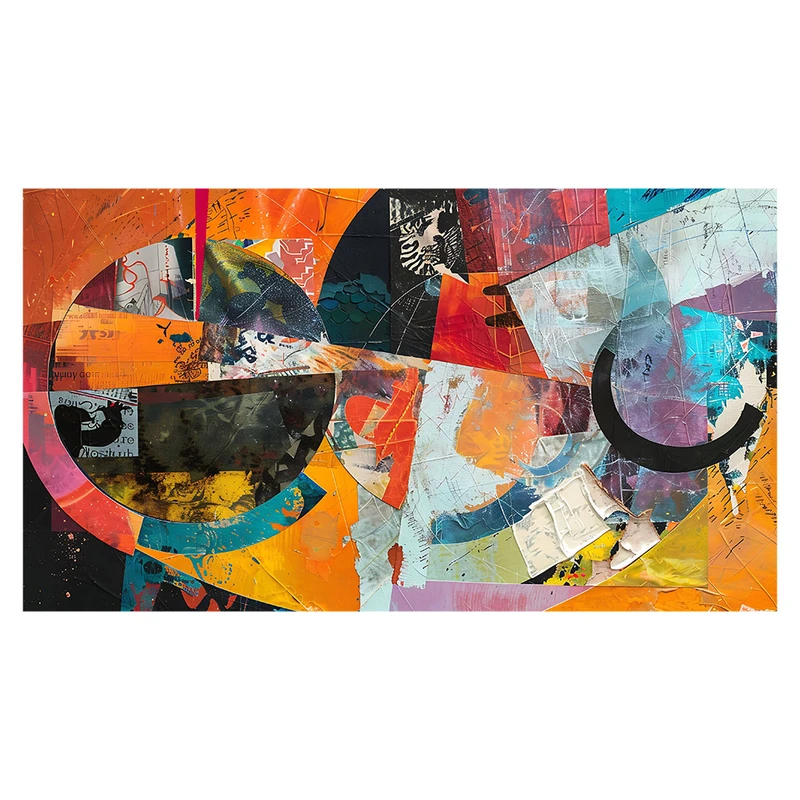 فرش پارچه‌ای مدل فرشینه طرح انتزاعی دایره رنگی کد AR3060708