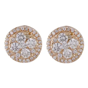 گوشواره طلا 18 عیار زنانه جواهری گاندی مدل 29843