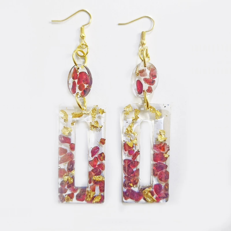 گوشواره دست ساز زنانه مدل عقیق 