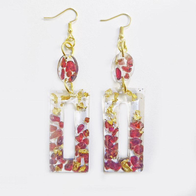 گوشواره دست ساز زنانه مدل عقیق 