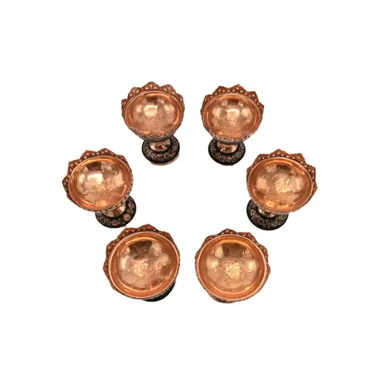 ست 7 تکه آجیل خوری قلمزنی مسی کد 14