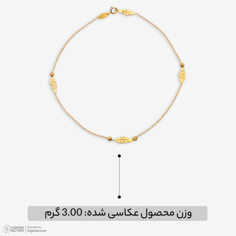 پابند طلا 18 عیار زنانه گلدم مدل طرح برگ B447015