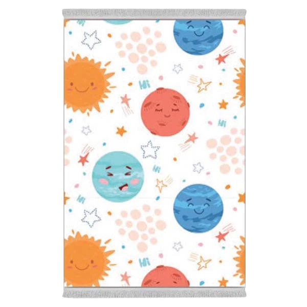 فرش پارچه‌ای دفه مدل فرشینه طرح فانتزی کد 8158