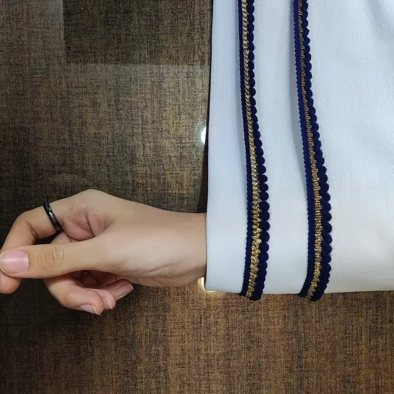 نوار یراق مدل منگوله ریز زری دار C طول 1 متر