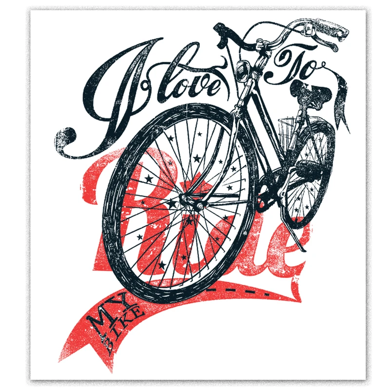 استیکر پارچه و لباس مدل دوچرخه Ride 9012